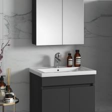Özceden Çiğdem 65 cm Antrasit Gri Mat Mdf Seramik Lavabolu Asma Banyo Dolabı Takımı