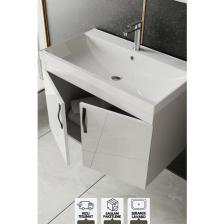 Karen Banyo Ege 80 cm Lavabolu Alt Banyo Dolabı - Kapaklı - Seramik Lavabo Dahil