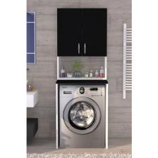 Moonlife Üst Dolaplı Çok Amaçlı Çamaşır Makinesi Dolabı Siyah