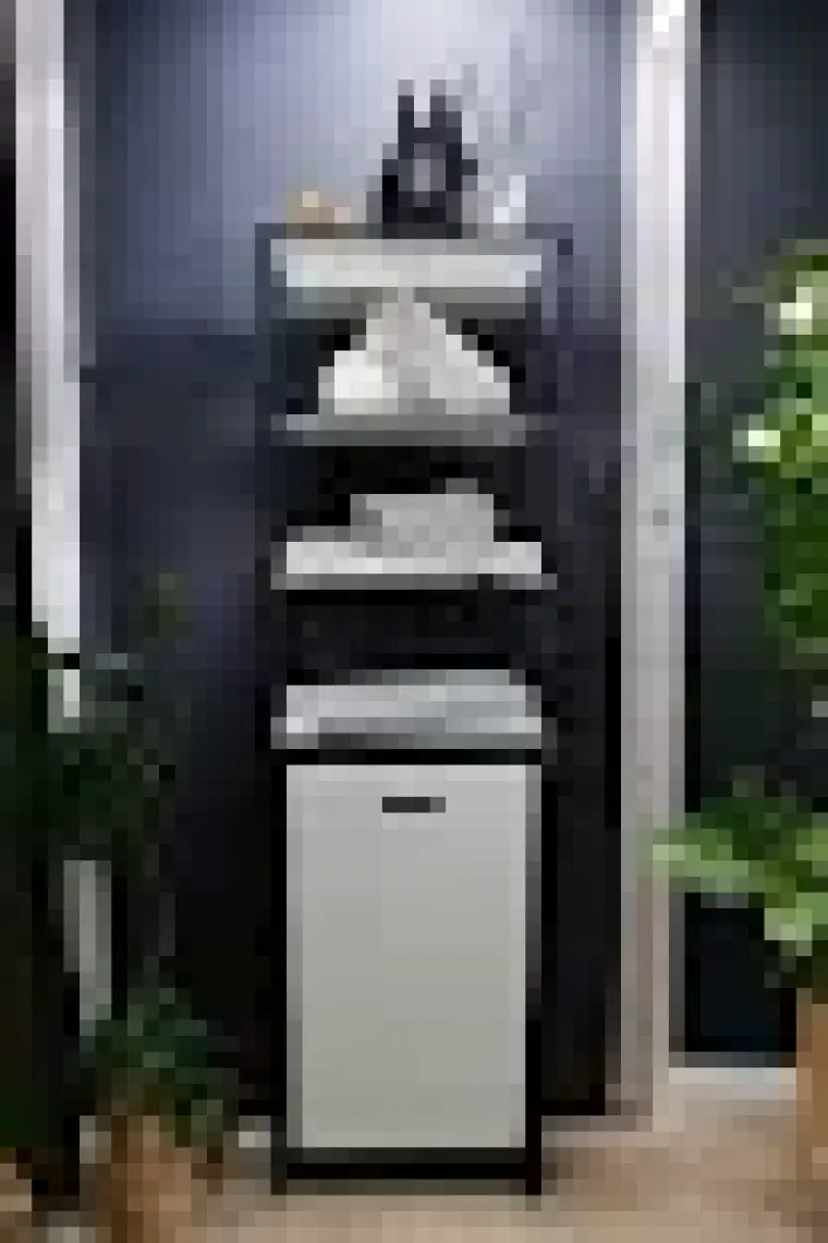 Digithome Metal Kirli Sepetli 4 Raflı Çok Amaçlı Banyo Düzenleyici Raf Organizer Siyah/beyaz – MRS-014 C1-1-369