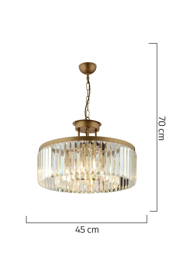 Kanvas 45'Lik Eskitme Kristalli Taşlı Modern Tasarım Kristal Salon Avize
