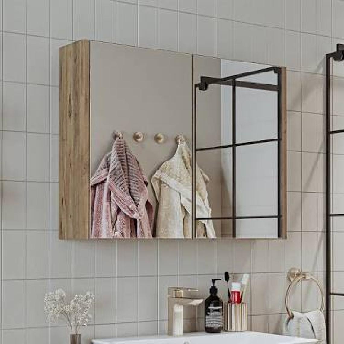 Banos Banyo Kulpsuz Tek Kapaklı Mat Beyaz Mdf 80 Cm Aynalı Banyo Üst Dolabı
