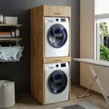 Roomart Çamaşır ve Kurutma Makinesi Dolabı+Üst Dolabı 67 x 205 cm Mat Beyaz