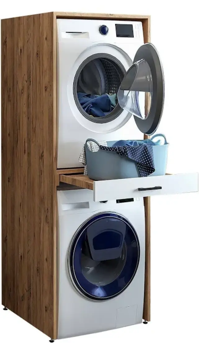 Roomart Çamaşır ve Kurutma Makinesi Dolabı Mat Beyaz