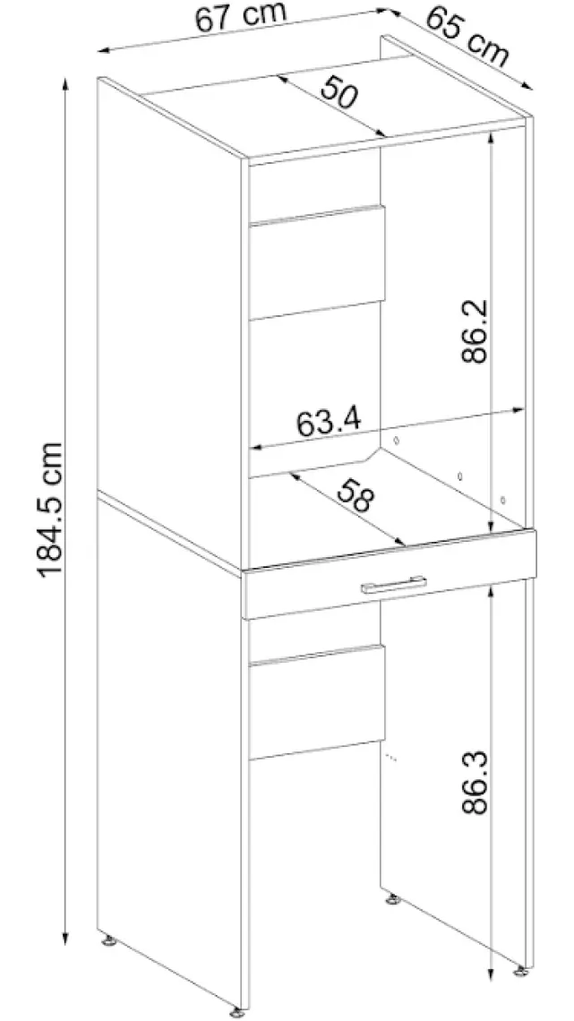 Roomart Çamaşır ve Kurutma Makinesi Dolabı Mat Beyaz