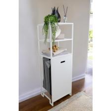 Digithome Metal Kirli Sepetli 3 Raflı Çok Amaçlı Banyo Düzenleyici Raf Organizer Beyaz/beyaz – MRS-013 C1-1-369