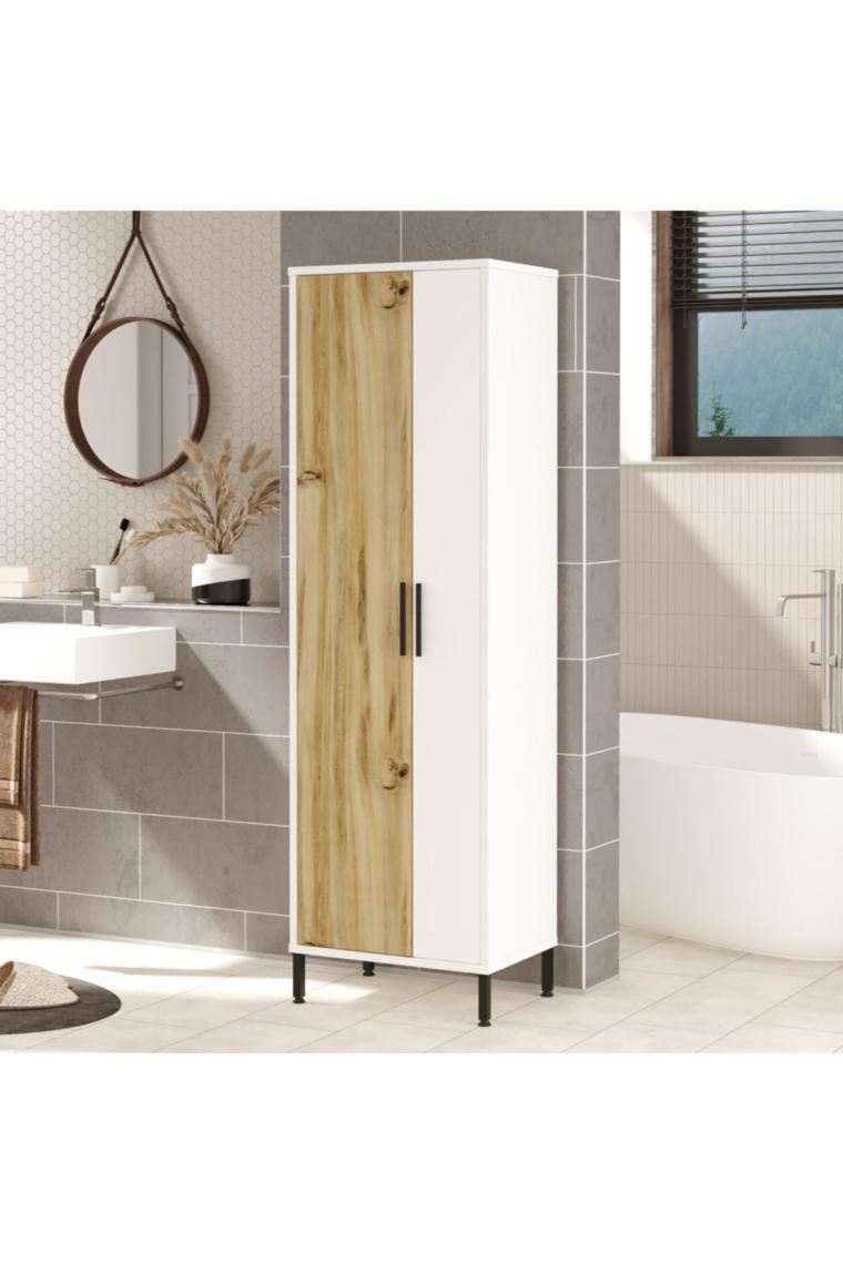Robin Home Carmen Çok Amaçlı Dolap Vileda Banyo Dolabı Keçe-Beyaz