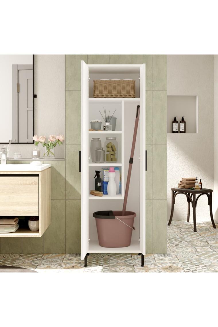 Robin Home Carmen Çok Amaçlı Dolap Vileda Banyo Dolabı Beyaz