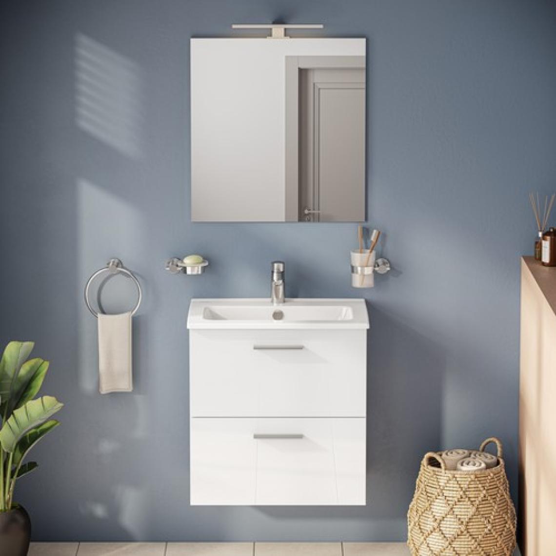 VitrA Mia 75021 Banyo Dolabı Seti, Çekmeceli, 60 cm, Parlak Beyaz