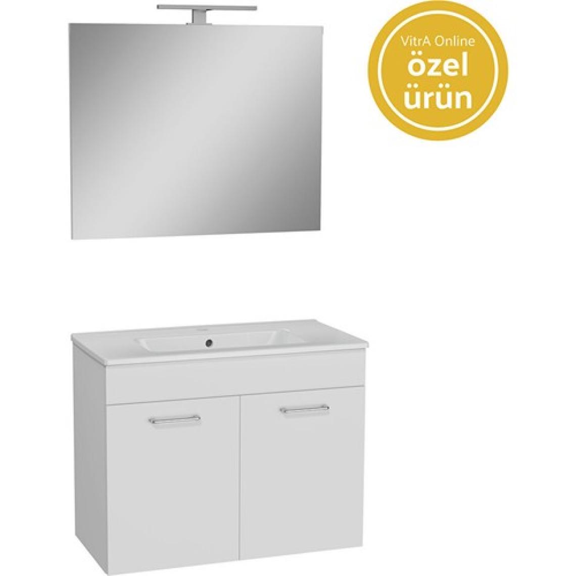 VitrA Ardea 67073 Banyo Dolabı Seti Kapaklı 80 cm Parlak Beyaz