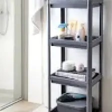 DEYHOME DEYHOMEVesken 4 Katlı Banyo Raf Ünitesi Gri Banyo Düzenleyici Şampuan Havluluk Deterjan Dolap