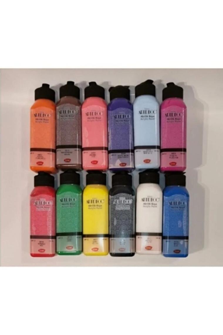 140ml Akrilik Boya 12'li Karışık Renkler Set