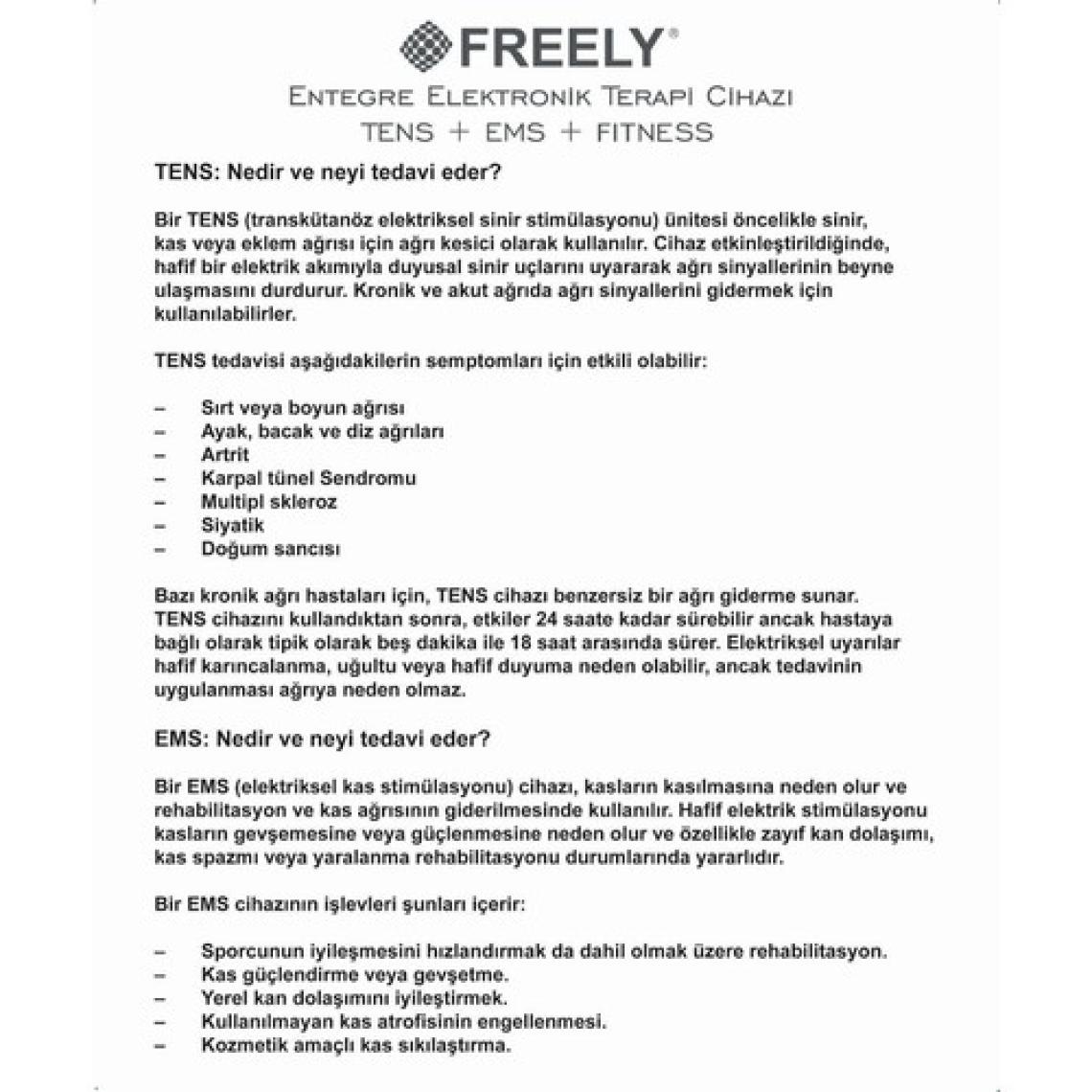 Freely KTR-2610 Şarjlı Elektronik Terapi Cihazı Tens-Ems-Fıtness