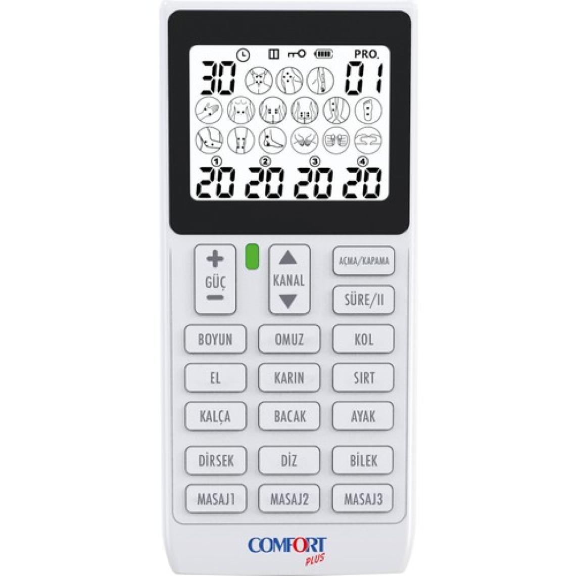 Comfort Plus M101A-WH2 4 Kanallı 8 Pedli 60 Prog Şarjlı Dijital Ems & Tens