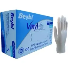 Beybi Pudrasız Vinil Muayene Eldiven - 100'LÜK Kutu S Beden