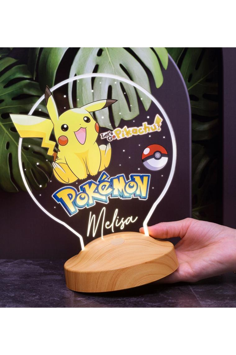Pokemon, Pikachu Temalı Gece Lambası, Masa Lambası, Pokemon Çizgi Film Karakteri, Çocuk Odası Lamba