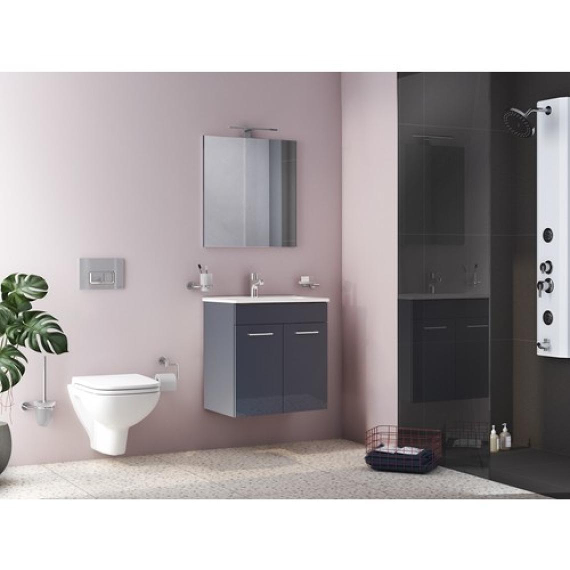 VitrA Ardea 67072 Banyo Dolabı Seti Kapaklı 60 cm Parlak Antrasit