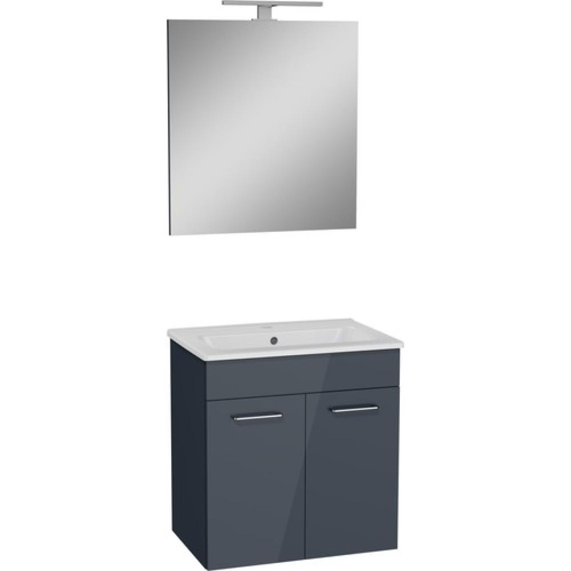 VitrA Ardea 67072 Banyo Dolabı Seti Kapaklı 60 cm Parlak Antrasit