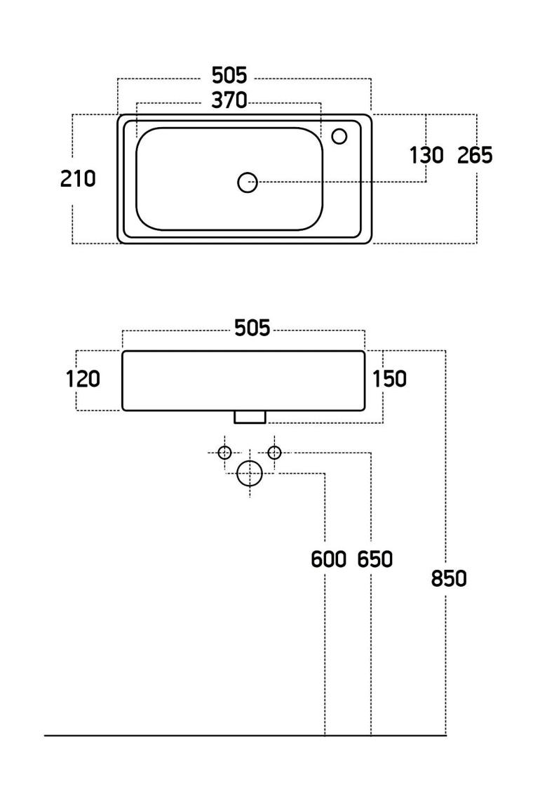 Ayaksız Tek Kapaklı Lavabolu 50 Cm Banyo Dolabı+aynalı Üst Dolabı
