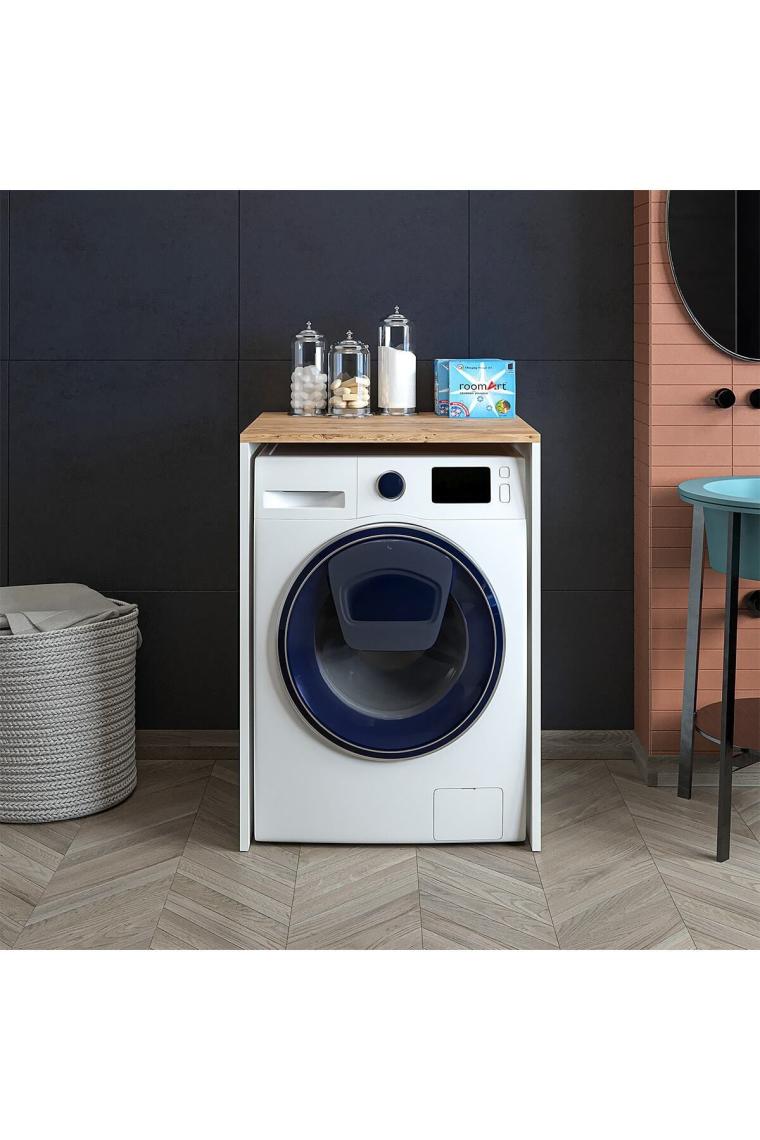 Banos Banyo Çamaşır-kurutma Makinesi Kapaksız Banyo Dolabı Mat Beyaz-atlantik