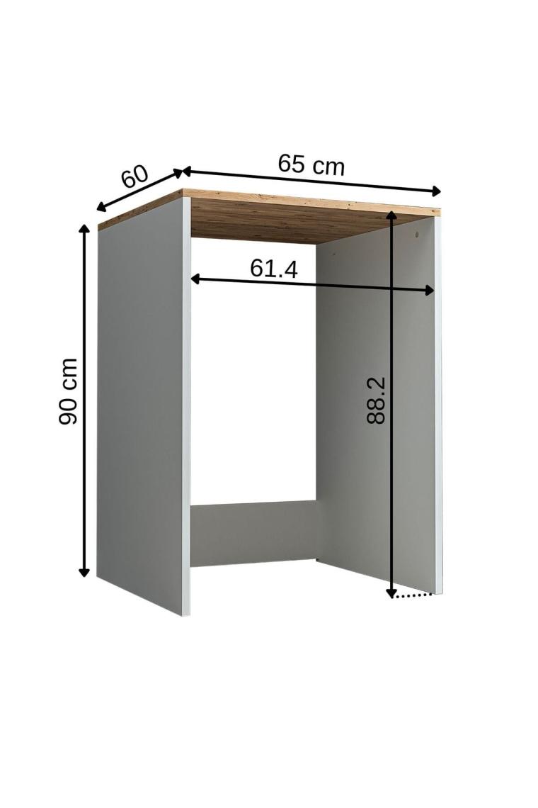 Banos Banyo Çamaşır-kurutma Makinesi Kapaksız Banyo Dolabı Mat Beyaz-atlantik