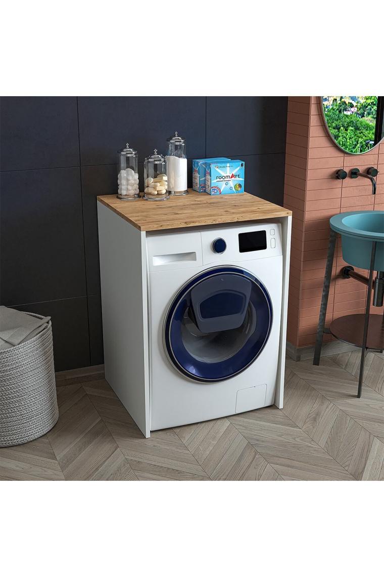 Banos Banyo Çamaşır-kurutma Makinesi Kapaksız Banyo Dolabı Mat Beyaz-atlantik