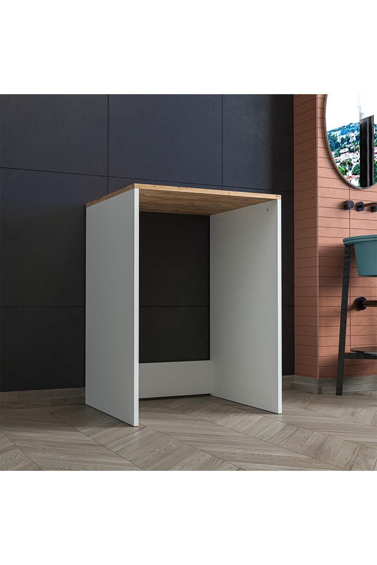 Banos Banyo Çamaşır-kurutma Makinesi Kapaksız Banyo Dolabı Mat Beyaz-atlantik
