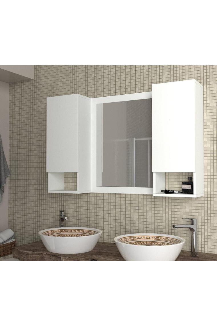 Antuan Banyo Üst Dolabı Aynalı Beyaz
