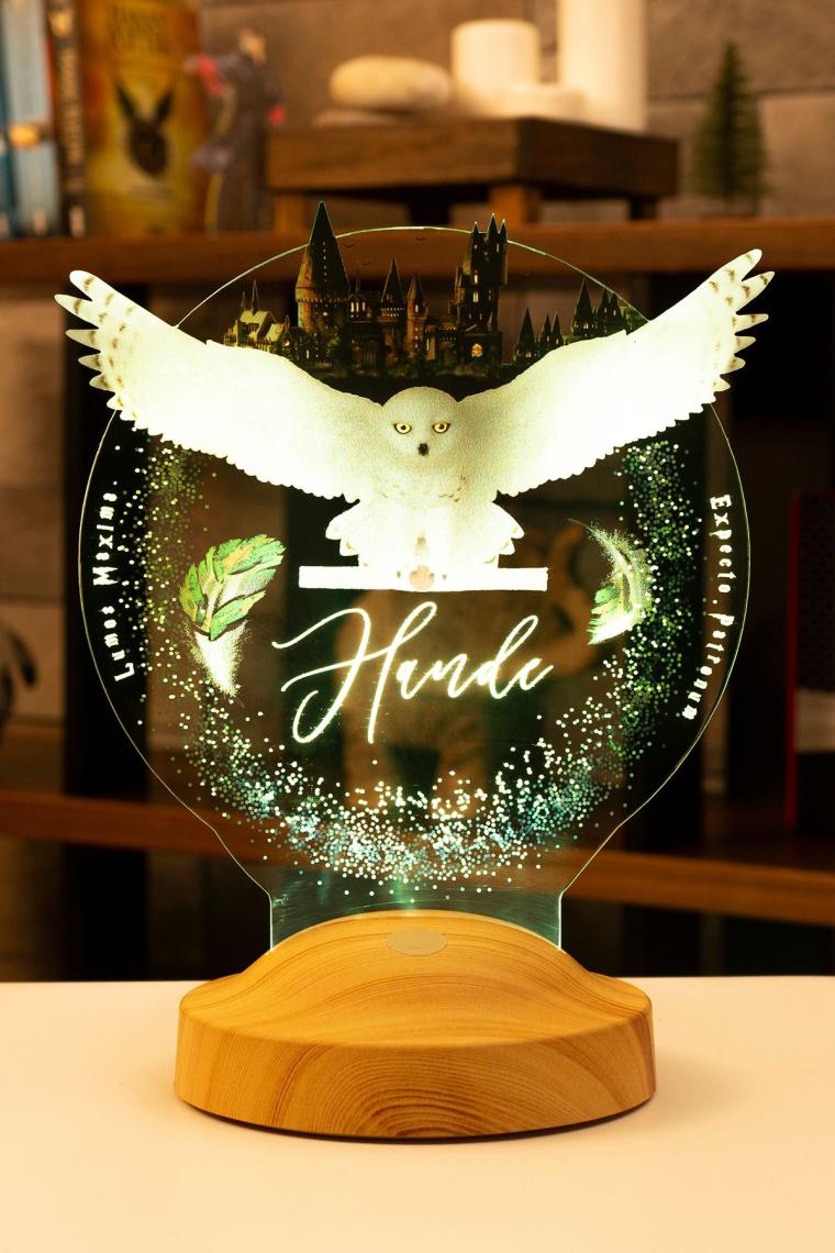 Harry Potter Hogwarts Hedwig Led Lamba, Hediye Baykuş Gece Lambası