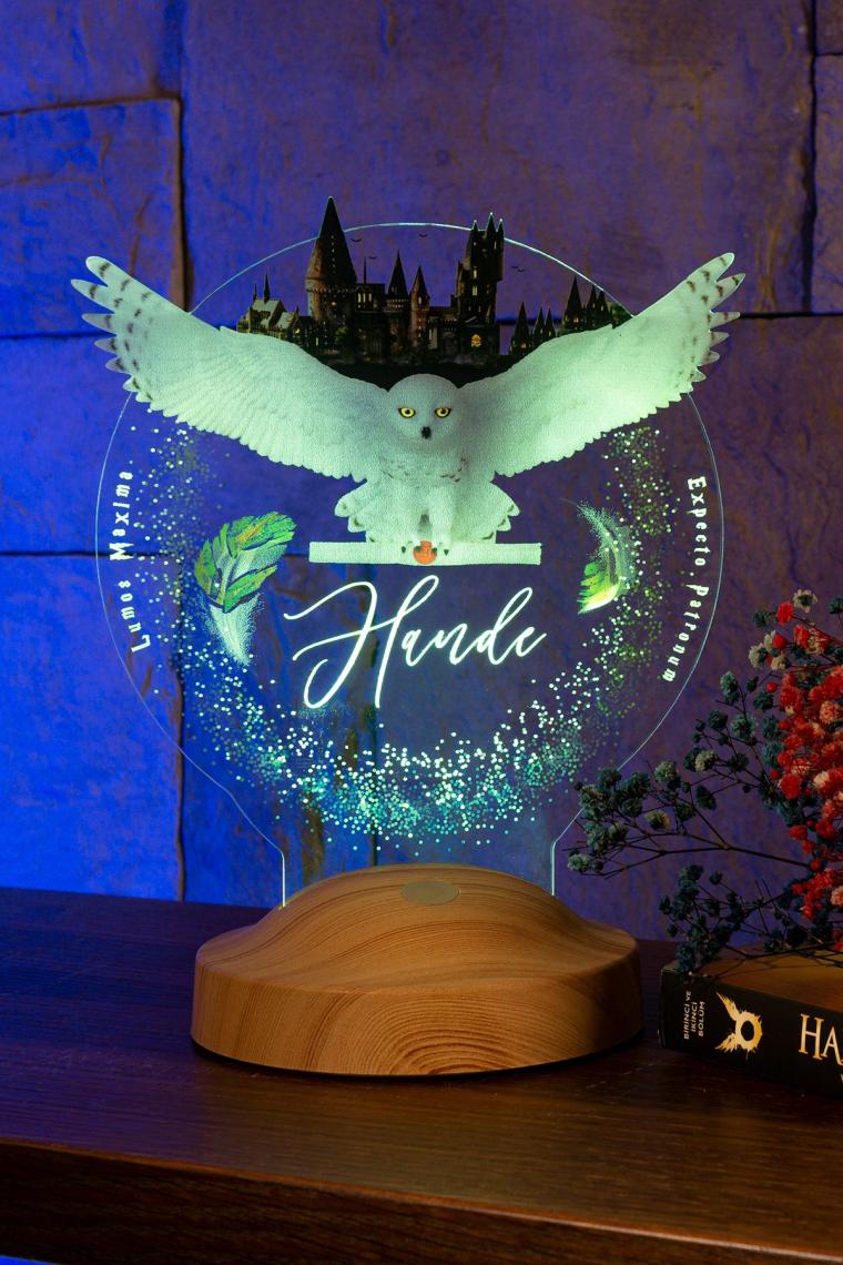 Harry Potter Hogwarts Hedwig Led Lamba, Hediye Baykuş Gece Lambası