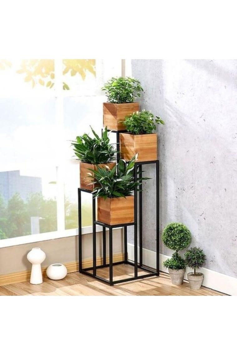 Dekoratif Metal Çiçeklik Ferforje Çiçeklik