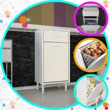Sepetli Kirli Çamaşır Dolabı Banyo Dolabı Çok Amaçlı