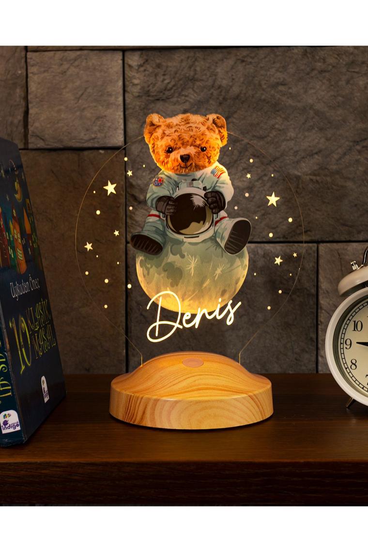 Ayı Teddy, Ayıcık Led Lamba, Doğum Günü Hediyesi Renkli Baskılı Led Lamba Gece Lambası