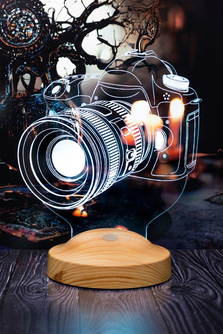 Fotoğrafçı Hediyesi Gece Lambası Dslr Fotoğraf Makinesi 3d Led Lamba