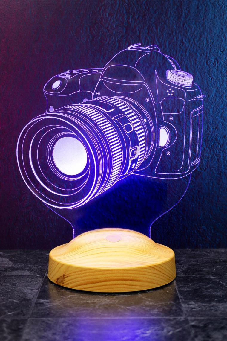 Fotoğrafçı Hediyesi Gece Lambası Dslr Fotoğraf Makinesi 3d Led Lamba