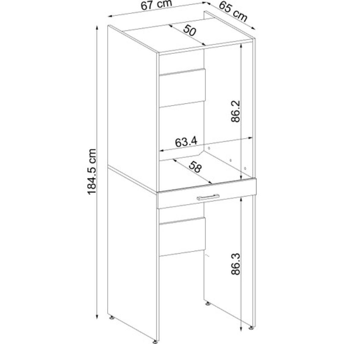 Roomart Çamaşır ve Kurutma Makinesi Dolabı Mat Beyaz