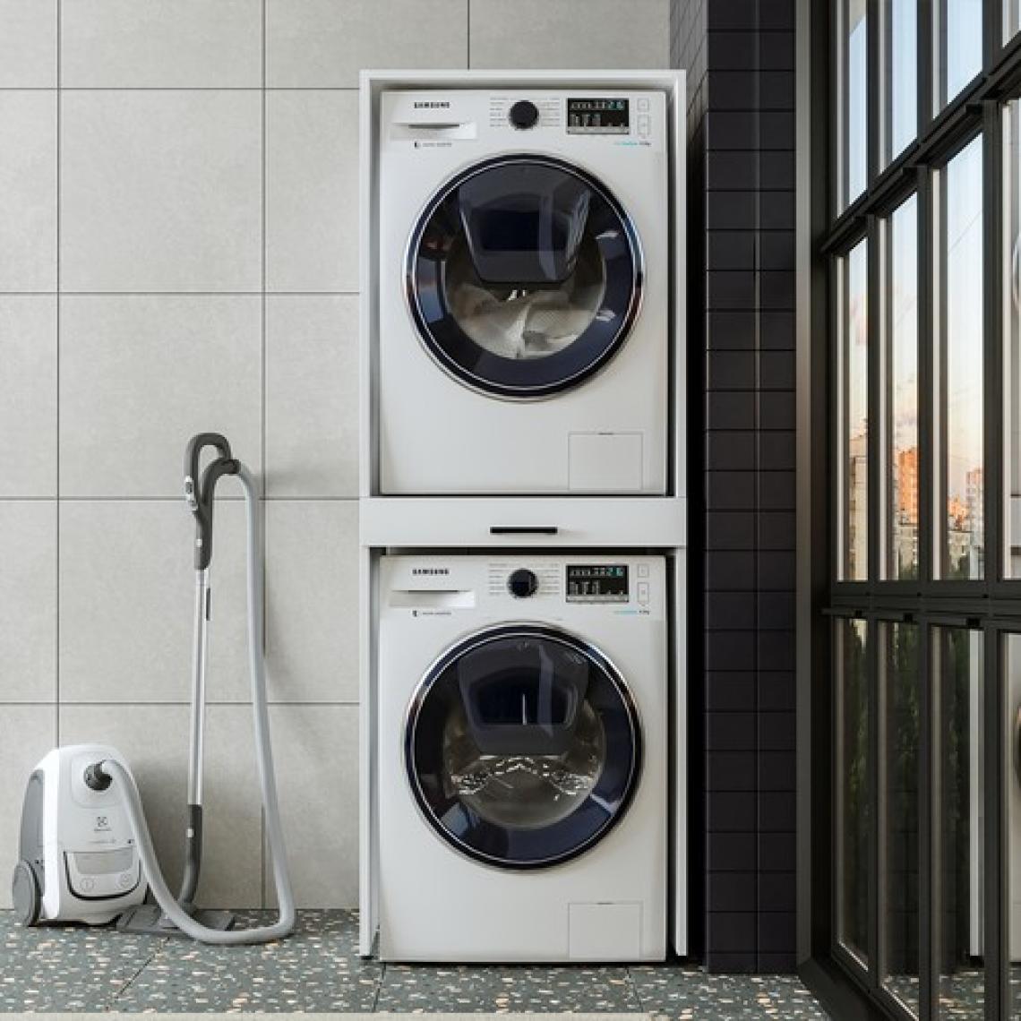 Roomart Çamaşır ve Kurutma Makinesi Dolabı Mat Beyaz
