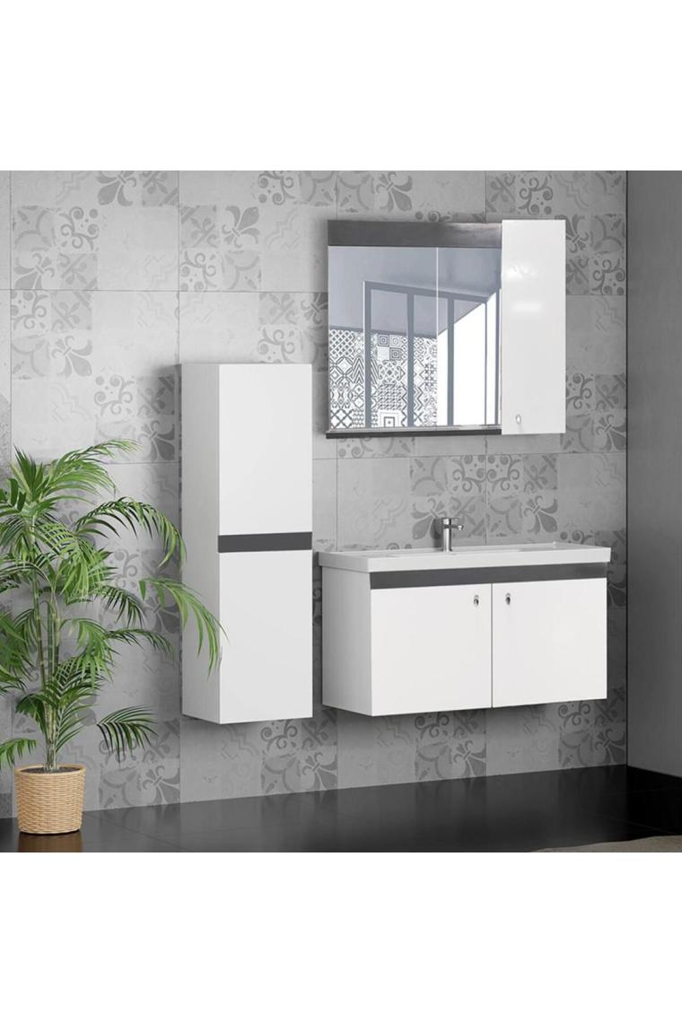 Karen New Bahar 80 cm Banyo Dolabı + Boy Dolabı