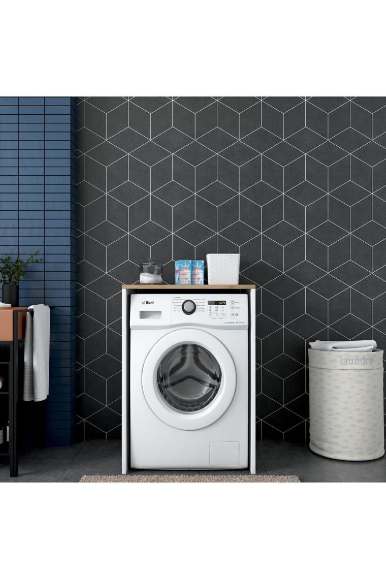 Rani Kd103 Çamaşır - Kurutma Makinesi Dolabı Kapaksız Beyaz - Sepet Ceviz