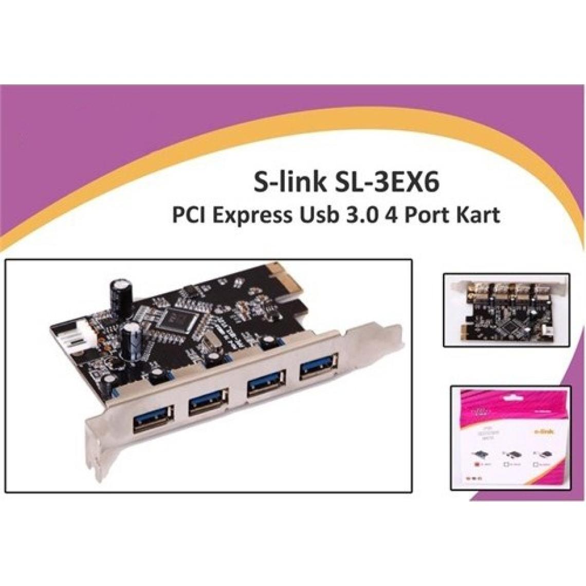 S-Link Sl-3Ex6 Pcı Express Usb 3.0 4 Port Kart