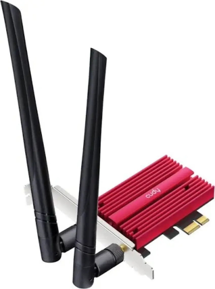 Cudy WE3000S AX5400MBPS 2.4g/5g/6ghz 2*5dbi Anten Bt5.2 Mu-Mımo Kablosuz Wi-Fi 6e Pcıe Adaptör