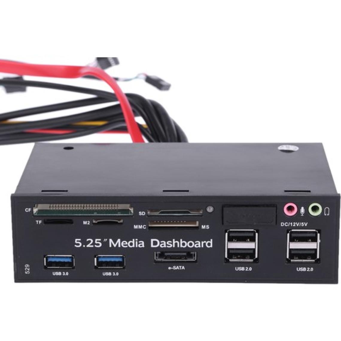 Alfais 5131 5.25 İnç Ön Pnel Usb 2.0 3.0 Esata Kart Okuyuculu Dahili Floppy Disketyuvası