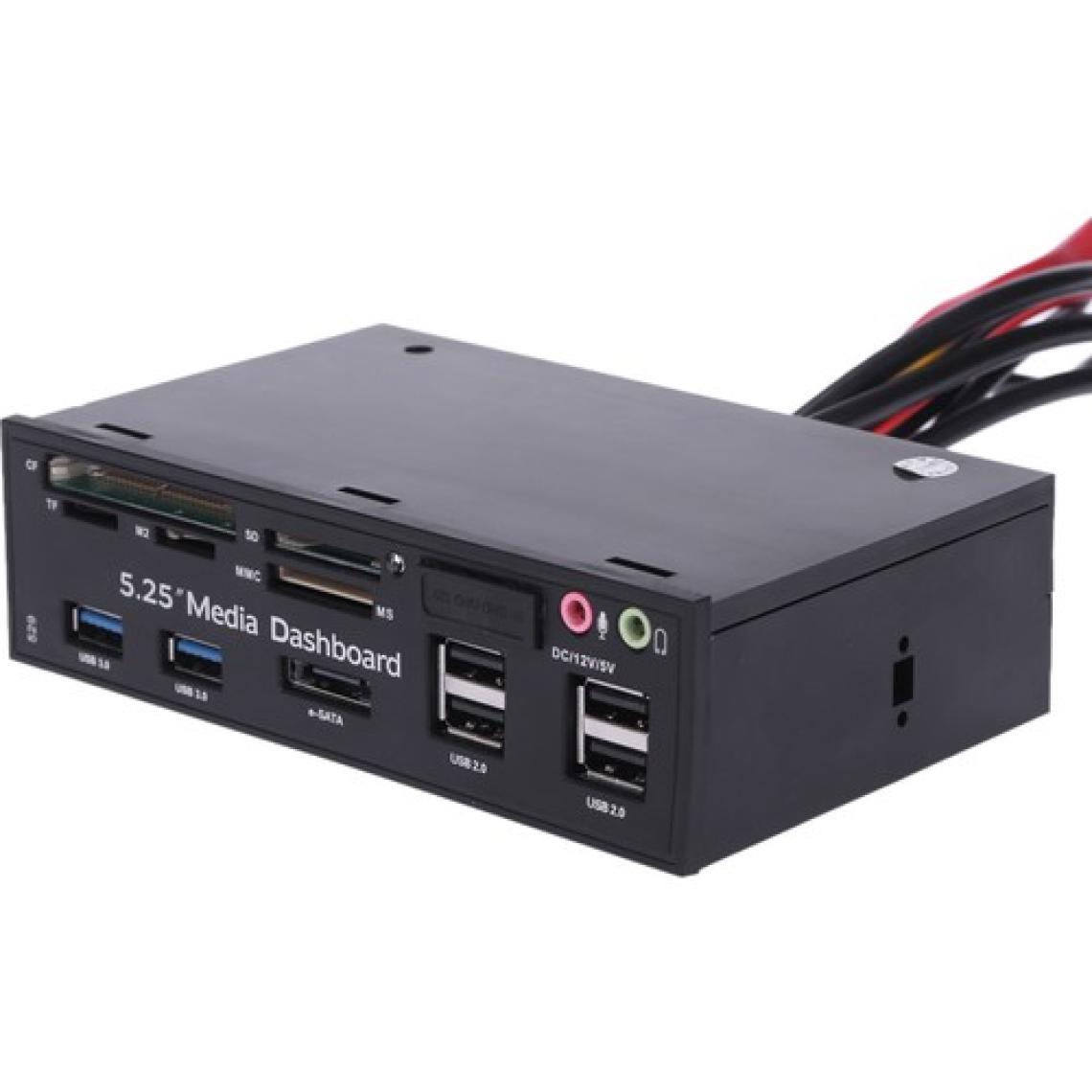Alfais 5131 5.25 İnç Ön Pnel Usb 2.0 3.0 Esata Kart Okuyuculu Dahili Floppy Disketyuvası