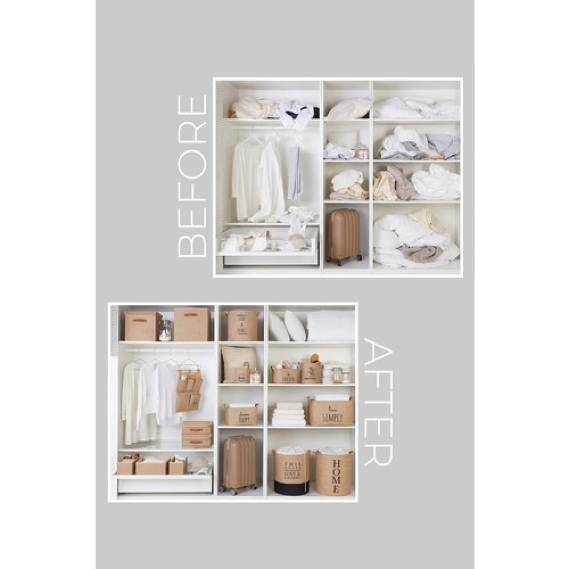 Ocean Home Textile Jüt Kapaklı Dolap İçi Çamaşır Oyuncak Düzenleyici Katlanır Saklama Kutusu 30x30x30 cm