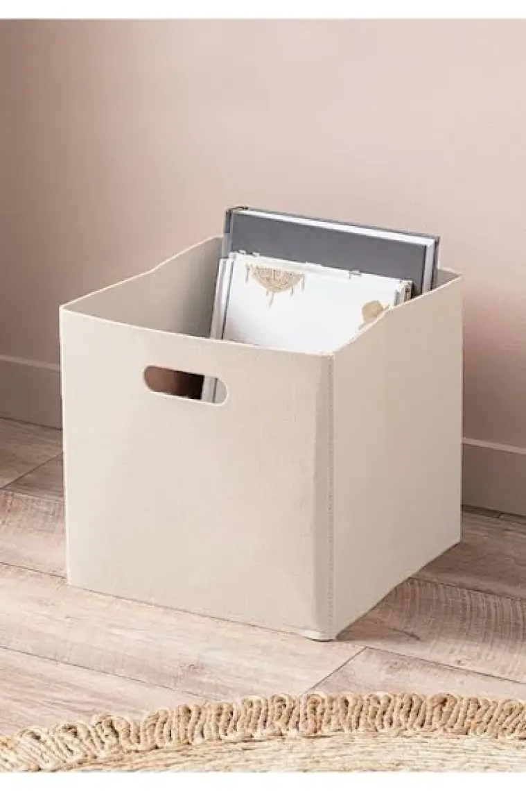 Homing Krem Çok Amaçlı Keçe Organizer Dolap Içi Düzenleyici Tekli Sepet // 30X30 cm