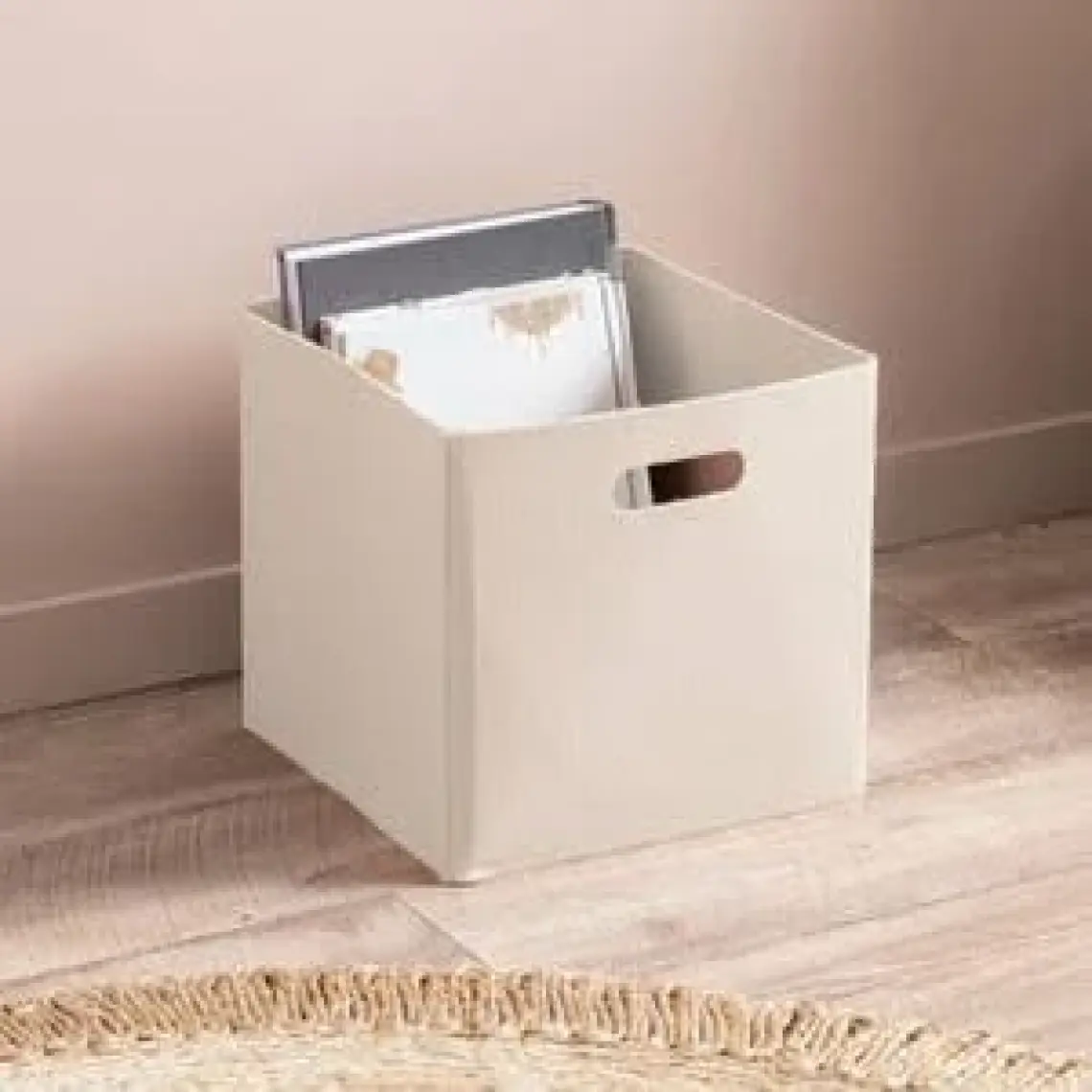 Homing Krem Çok Amaçlı Keçe Organizer Dolap Içi Düzenleyici Tekli Sepet // 30X30 cm