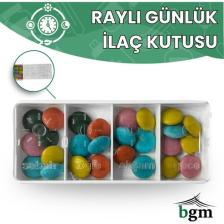 BGM Ilaç Kutusu Günlük 4 Bölmeli Raylı Ilaç Saklama Kutusu Ilaç Organizeri