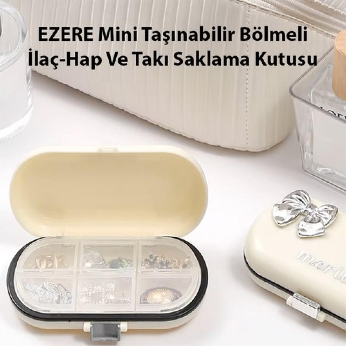 Ezere Mini Tasinabilir Bölmeli Ilaç-Hap ve Taki Saklama Kutusu