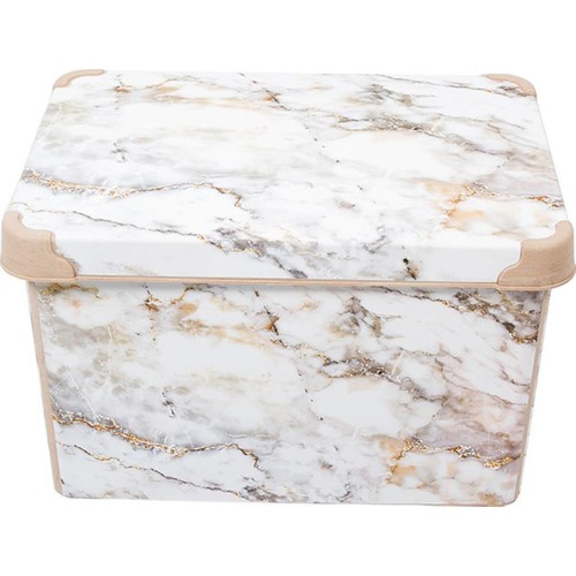 Qutu Style Box Marble Dekoratif Kutu - 20 Litre