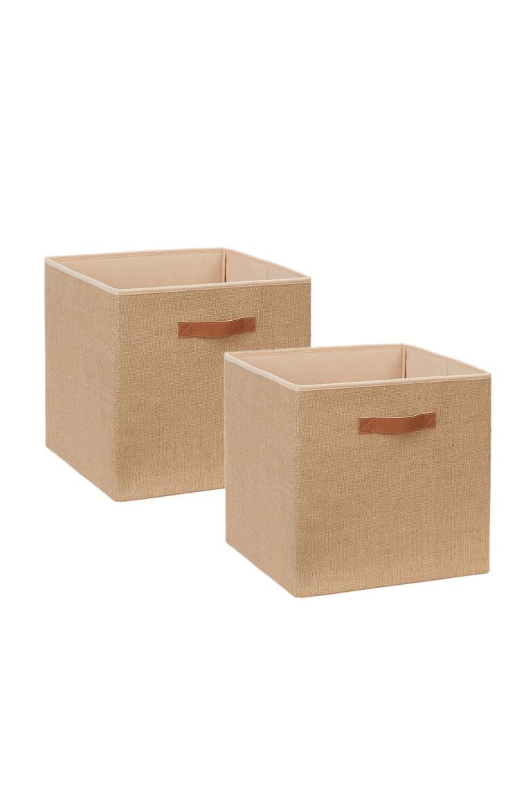 2 Adet Jüt Dolap Içi Çamaşır Oyuncak Düzenleyici Katlanır Saklama Kutusu Organizer 33x30x33